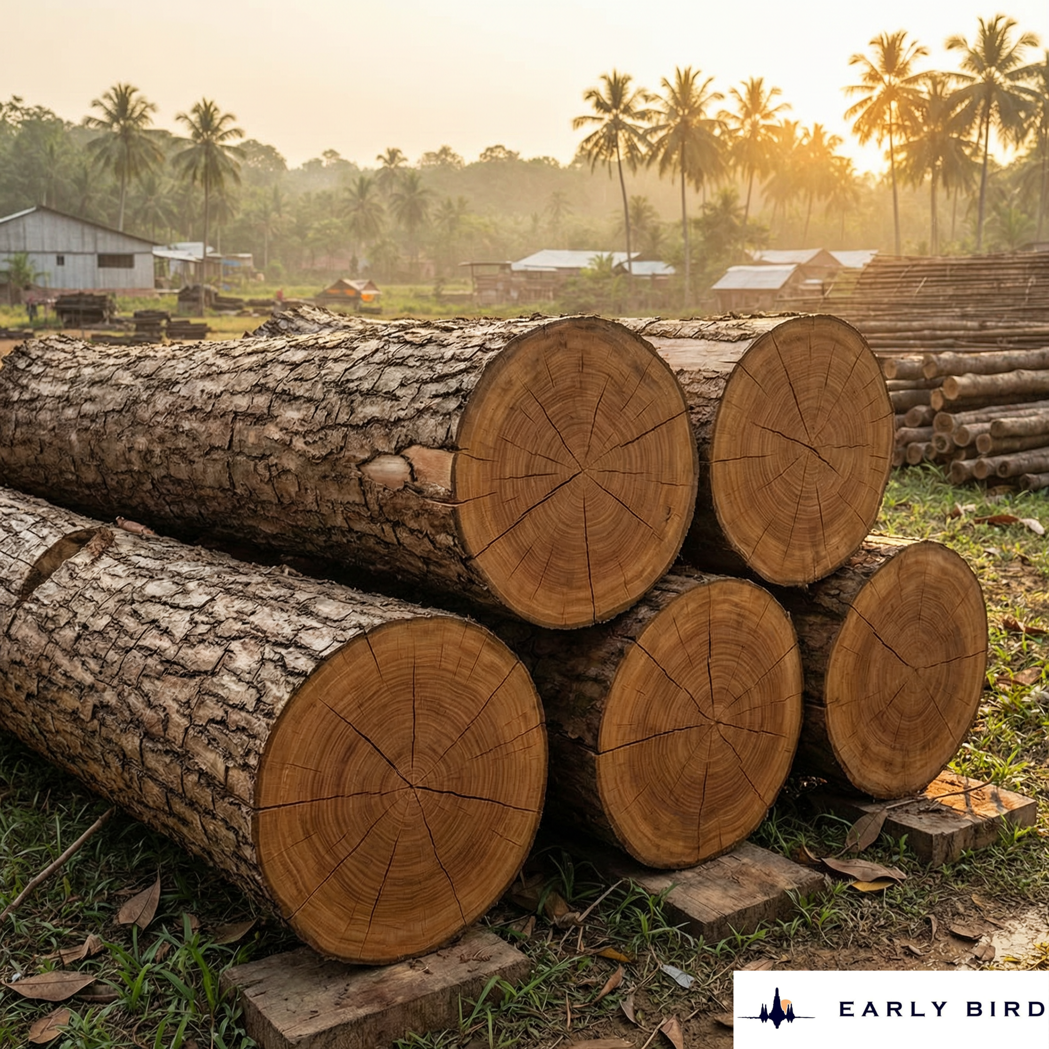 Premium Siamese Golden Teak logs